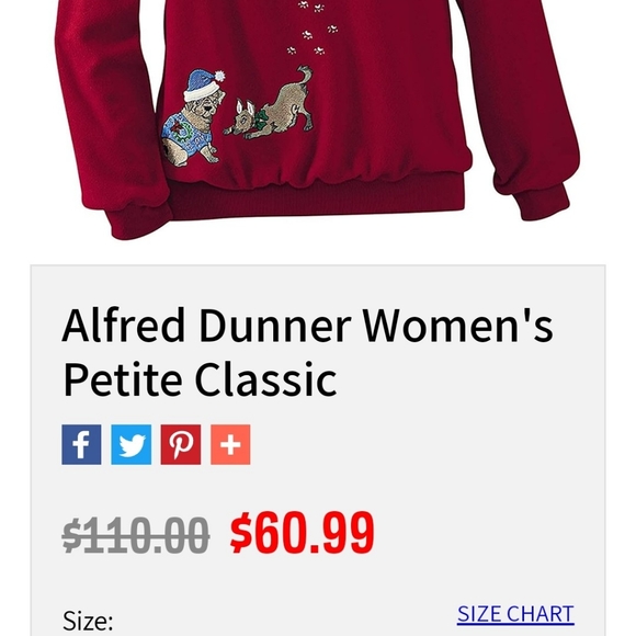 Alfred dunner Christmas sweater size PL - Picture 6 of 6